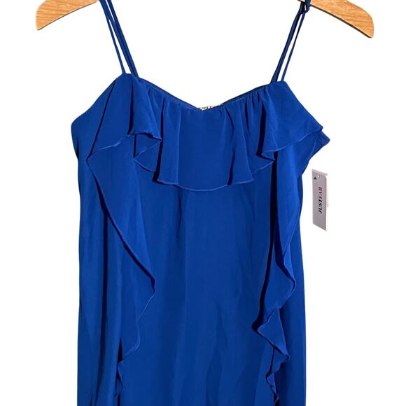 JustFab Royal Blue Ruffled Dress, Size M – New with Tags, Good Condition - Picture 7 of 10